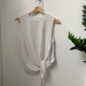 Aritzia Babaton white tie blouse